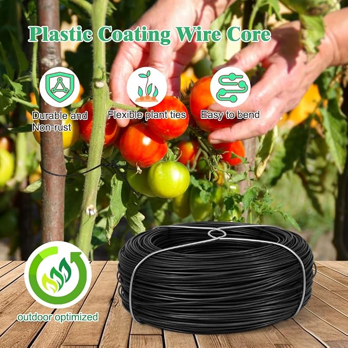 328 Feet Plant Twist Tie Plastic Coated Soft Garden Metal Wire 1mm Thin - Image 4