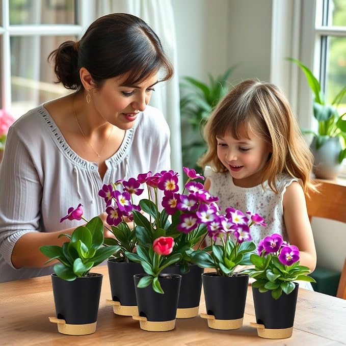 12 Pack 4 Inch Self Watering Plant Pots - Image 7