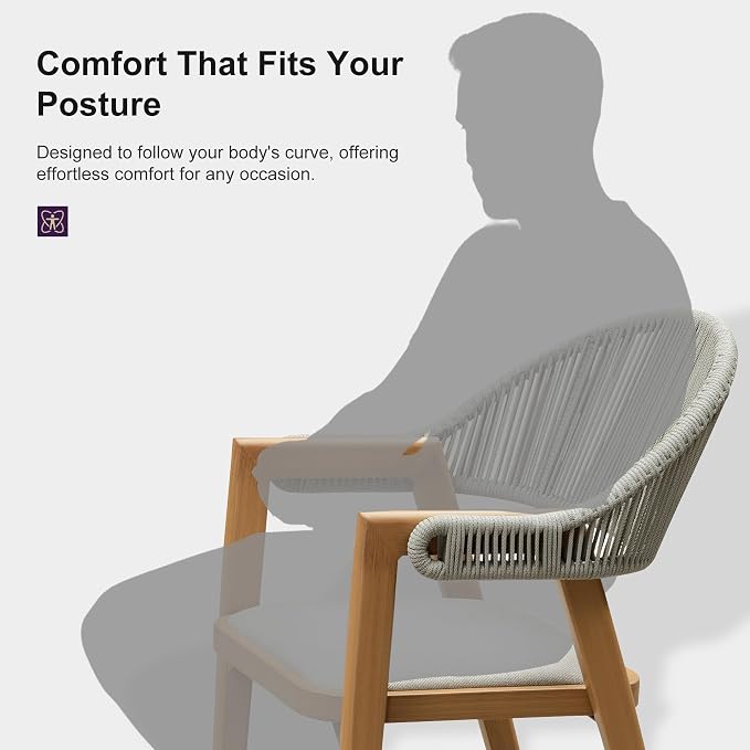 PURPLE LEAF Outdoor Bar Height Bar Stool Set of 2 Rattan Bar Chair - Image 5