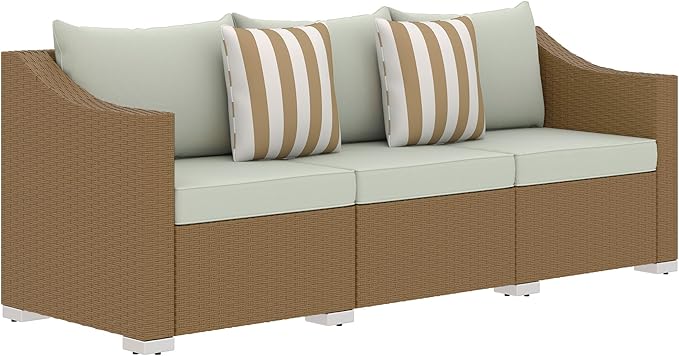 Outsunny 3 Seater Patio Sofa, Wicker Sofa by Outsunny