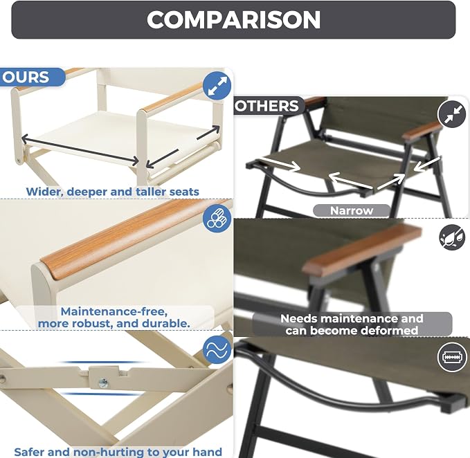 Grand patio 9-Piece Outdoor Dining Set, 8 Extra-Wide Folding Chairs & 1 - Image 8