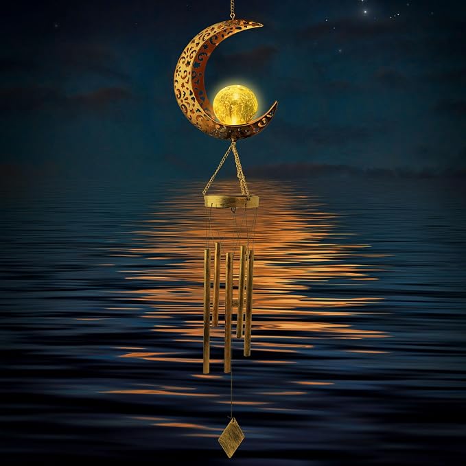 Moon Solar Lights Wind Chimes for Outside Gift for Women, Mom and Grandma - Image 5