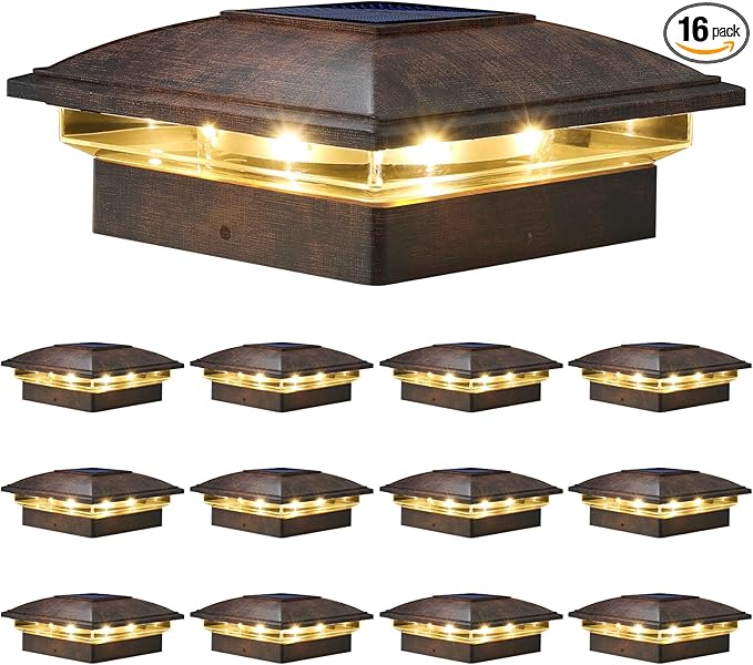 VOLISUN Solar Post Cap Light Outdoor 16pack, Solar Deck Fence by VOLISUN