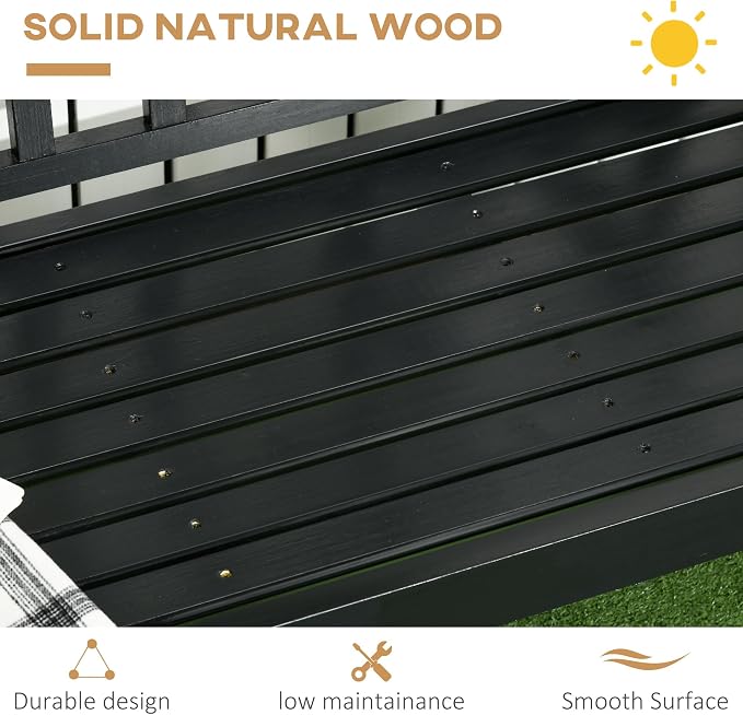 Outsunny Wooden Patio Bench, Outdoor Garden Bench - Image 6