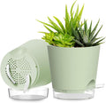 Plant Pots 8 Inch Self Watering Pots, 2 Pack Plastic Planters by SQKH