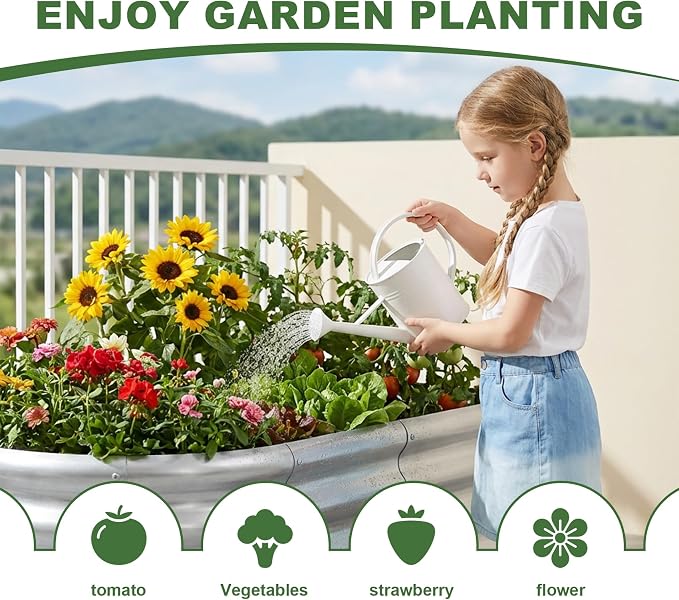 AHEONLAR 3 Pack 4×2×1.5ft Galvanized Raised Garden Beds Outdoor, Sturdy Planter - Image 2
