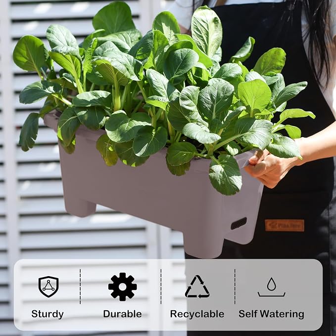 Self-Watering Rectangle Planter Boxes 8-Pack, 15.7-Inch Window Box Planter - Image 4