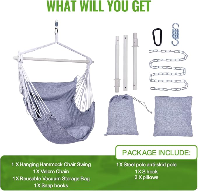 Backyard Expressions Hanging Hammock Chair Swing - Image 5