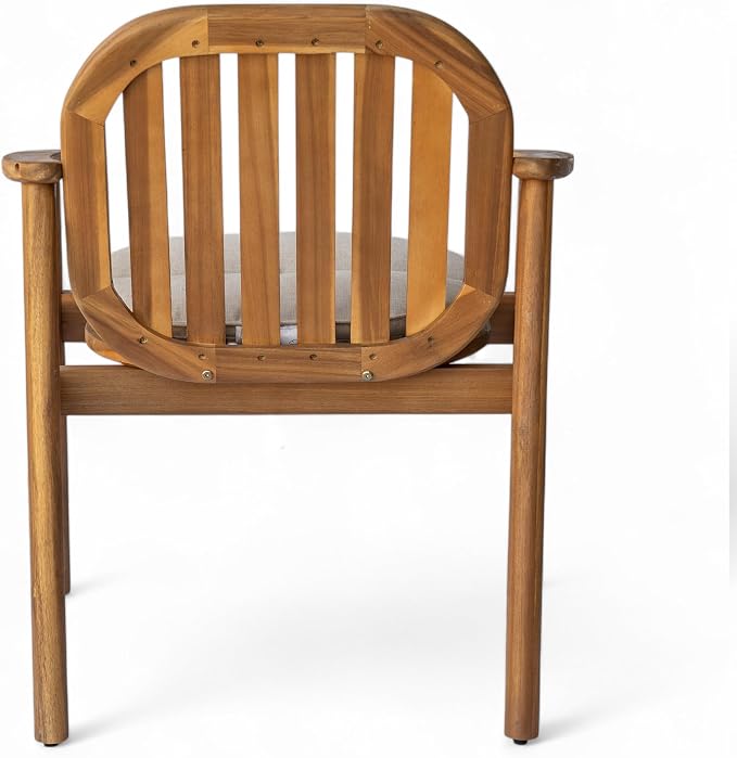 Christopher Knight Home Meja Acacia Wood Outdoor Dining Set - Image 9