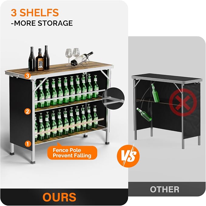 VINGLI 43" Portable Bar Table - Image 3