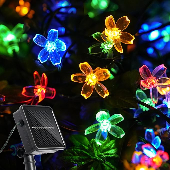 60 LED Solar String Lights Outdoor Waterproof Flower Fairy Lights by Unknown