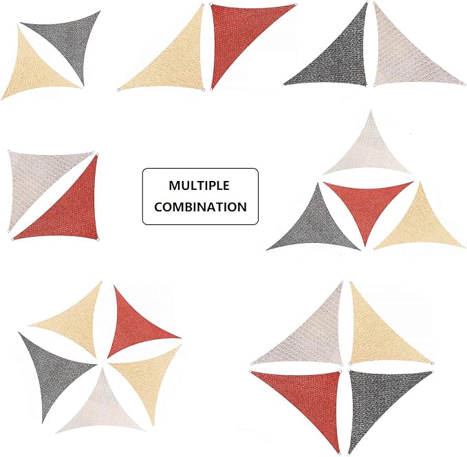 AsterOutdoor Sun Shade Sail Triangle 16' x 16' x 16' UV Block Canopy - Image 9