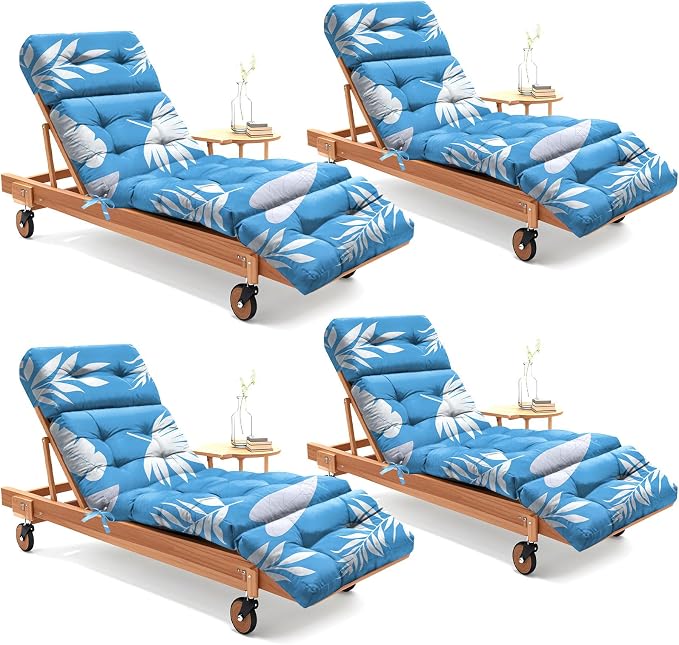 4 Pack Outdoor Chaise Lounge Chair Cushion 75.1 x 22.8 x 4.7 Inches 100% by Uthem