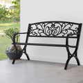 PayLessHere Black Outdoor Metal Loveseat Chairs Patio Garden Bench 50-inch by PayLessHere
