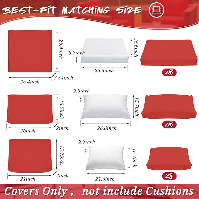 Patelai 11 Pcs Waterproof Patio Cushion Covers - Image 3