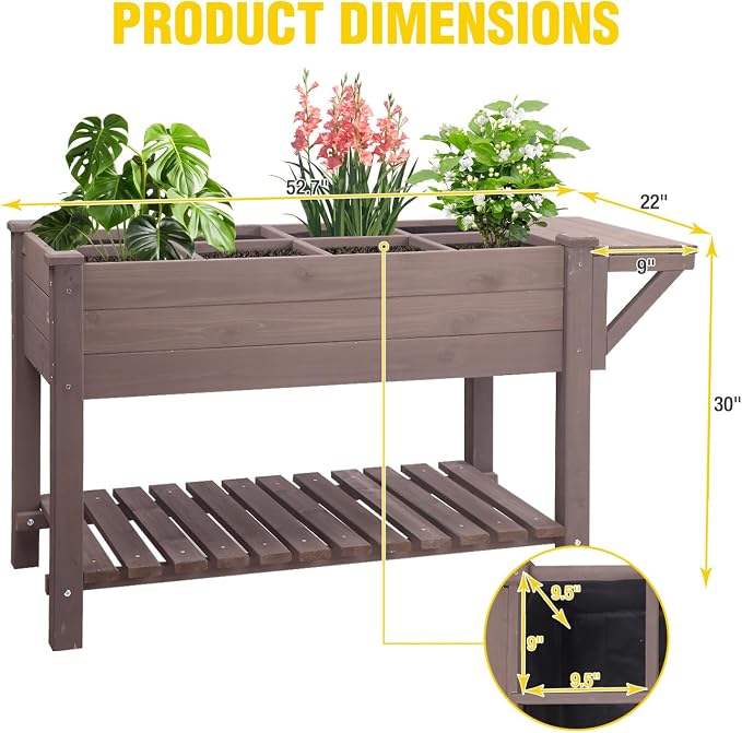 Aivituvin Raised Garden Bed on Wheels, Elevated Plant Boxes Outdoor Large - Image 7