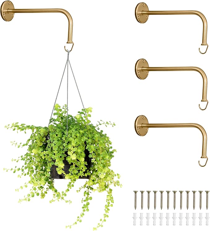 Ilyapa 4 Pack Metal Plant Wall Hanger Hooks - 7 in. Hook by Ilyapa