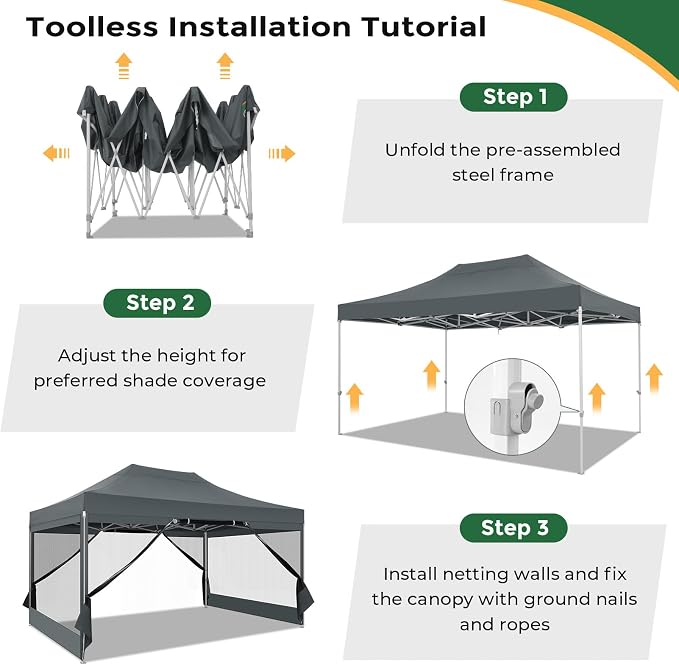 COBIZI 10x15 Heavy Duty Pop Up Canopy - Image 7