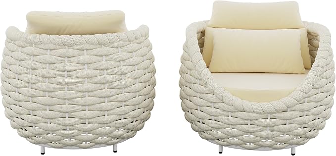TWT 6 Pieces Patio Sofas, All-Weather Olefin Rope Balcony Furniture - Image 9