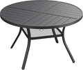 VICLLAX 47.2" Round Outdoor Table, Patio Dining Table by HOME