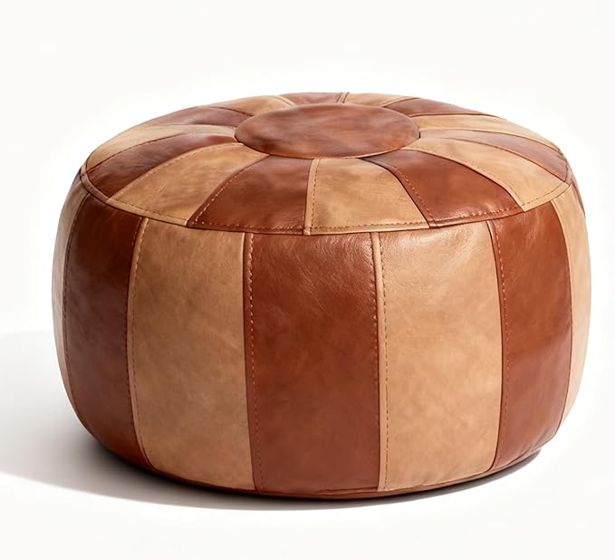 Thgonwid Unstuffed Moroccan Storage Pouf Foot Stool Ottoman Seat Handmade Faux by Thgonwid