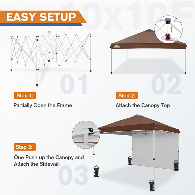 EAGLE PEAK Commercial Canopy 10x10 Pop Up Canopy Tent - Image 2