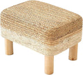 Ottoman Foot Stool Rectangular Footrest Natural Seagrass Footstool by ALeesing