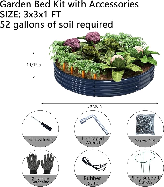 Galvanized Metal Planter Raised Garden Bed Kit - Image 2