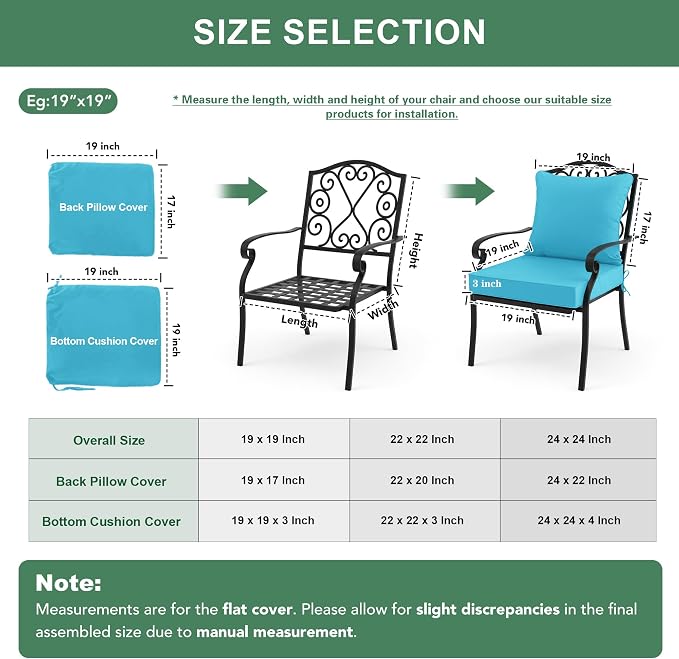 Outdoor Backrest and Deep Seat Cushion Set, Waterproof Fade Resistant Patio - Image 7
