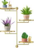 Window Rotating Plant Stand Shelf Indoor Gold Metal Floating Shelves 4-Tier by YQSLYSF