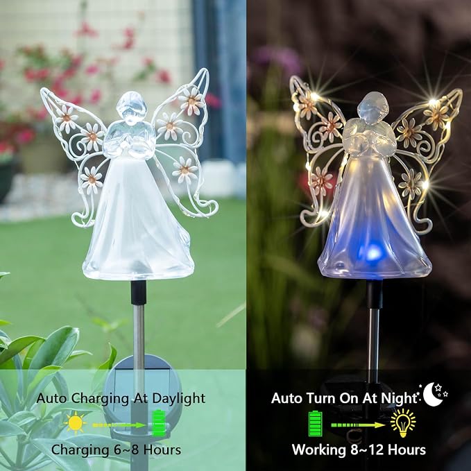 Solar Angels for Cemetery Grave Sympathy Memorial Remembrance Gift Solar Angels - Image 5