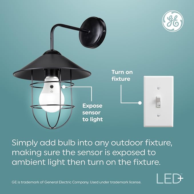 GE LED+ A19 Dusk to Dawn LED Light Bulbs, Automatic On/Off Outdoor Security - Image 3