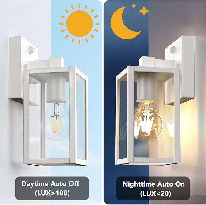 PARTPHONER Dusk to Dawn Outdoor Light Fixtures, Waterproof Exterior Wall Sconce - Image 3