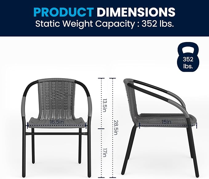 Flash Furniture 3-Piece Patio Dining Set - Image 9