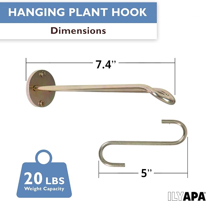 Ilyapa 3 Pack Metal Wall Plant Hangers - Image 2