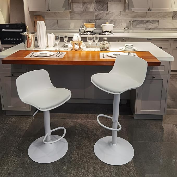 Kidol & Shellder Bar Stools Set of 2 Adjustable Swivel Counter Height Stools - Image 8