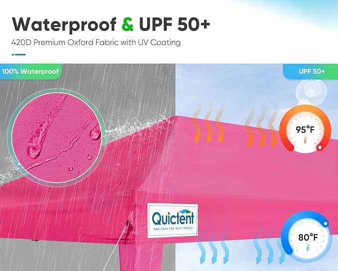 Quictent 10x20 Pop up Canopy Without Sidewalls Easy up Canopy Tent Instant - Image 2
