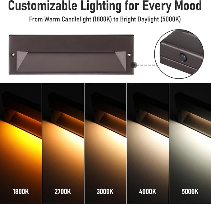 LEONLITE 12-Pack 10.6 Inch 5CCT LED Low Voltage Step Lights, 12–24V AC/DC 6W - Image 5