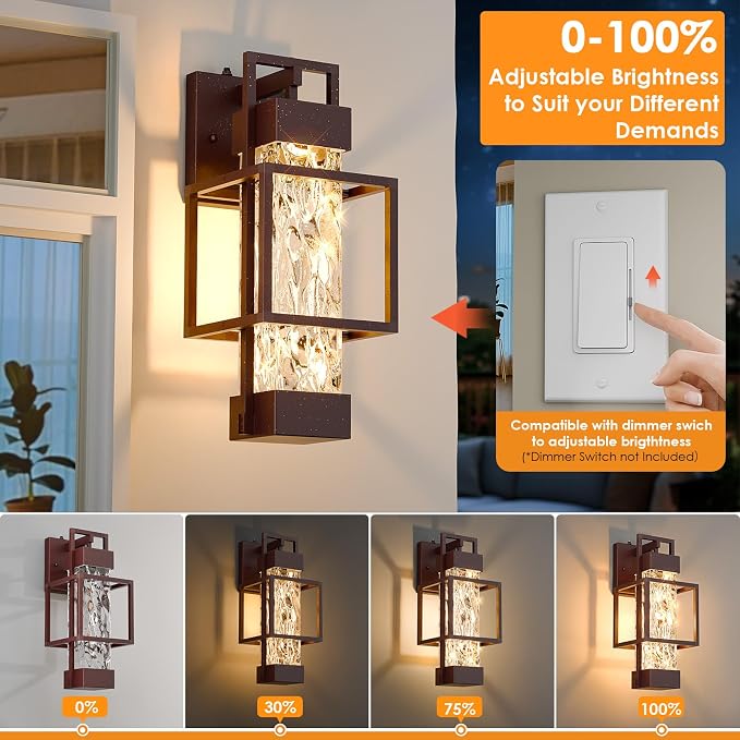 Hotsonic Oil Rubbed Bronze Dusk to Dawn Outdoor Porch Light Fixtures Wall Mount - Image 3