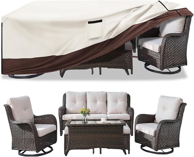 Patio Furniture Cover for 5 Pieces Set-Waterproof 600D Oxford Fabric Cover for by Aacabo