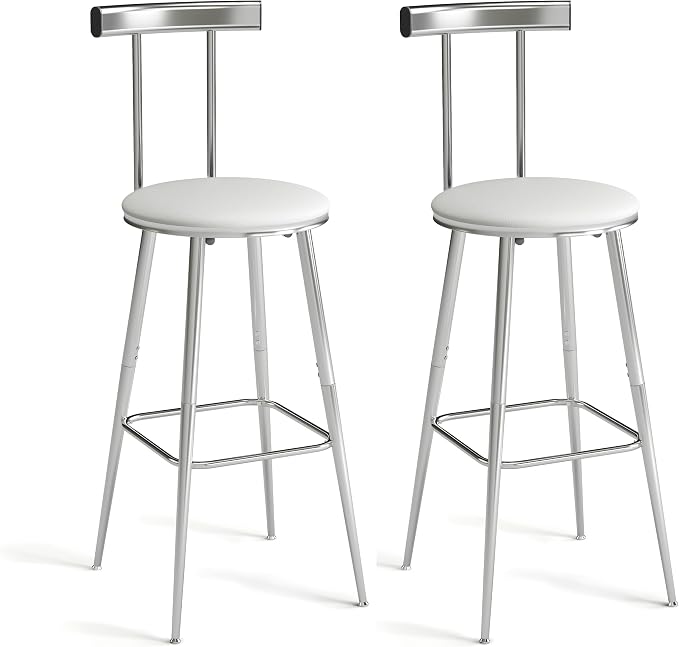 Bar Stools, Bar Chairs with Backrest and Footrest, Industrial Counter Stools by IRCPEN
