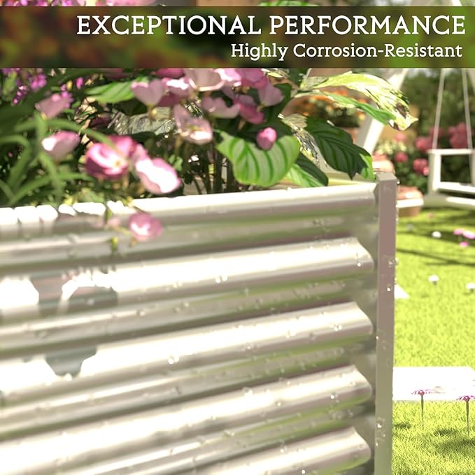 FRIZIONE 3pcs 8x4ft Galvanized Raised Garden Bed Outdoor, Above Ground Garden - Image 6