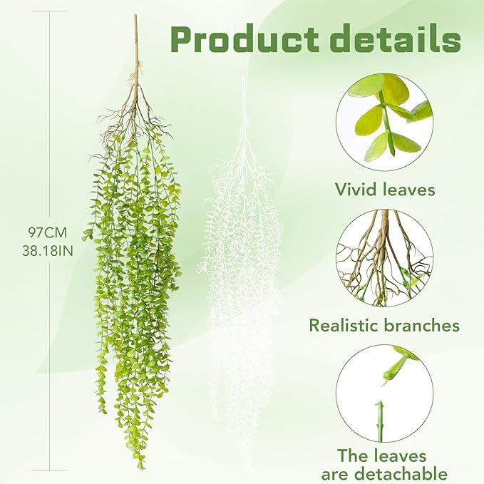 4 Pack Fake Hanging Plants - Image 3