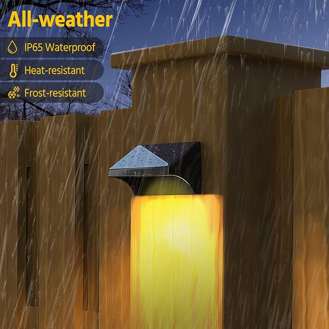 NIORSUN Outdoor Fence Lights, 24 Pack Waterproof LED Solar Fence Lights - Image 6
