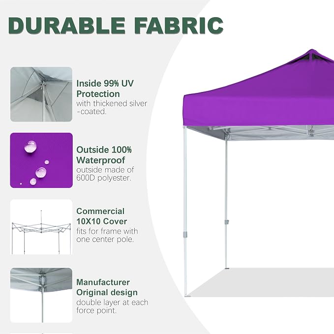 Purple Commercial Replacement Canopy Cover - Image 3