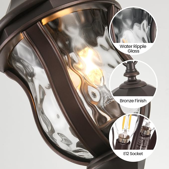 Large Outdoor Pendant Light Fixtures, 19.1'' Exterior Hanging Lantern Porch - Image 6