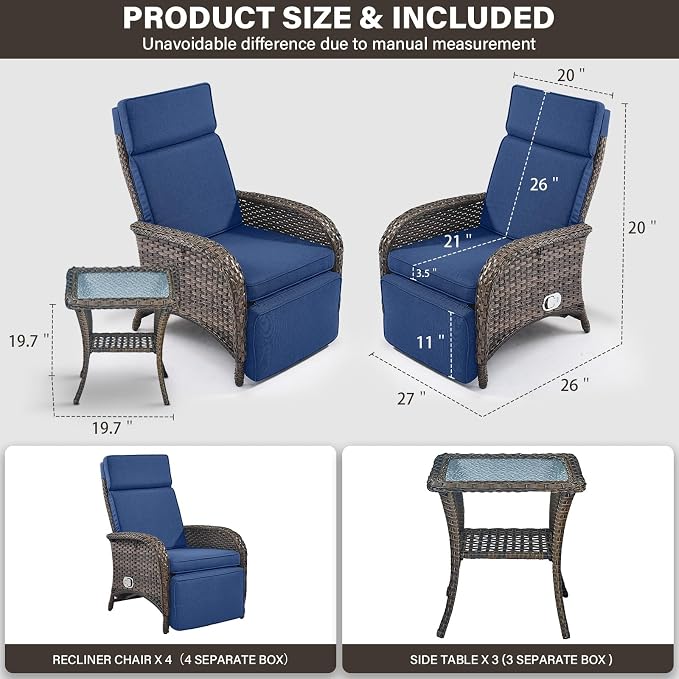 Belord 7 Piece Wicker Patio Furniture Set - Image 3