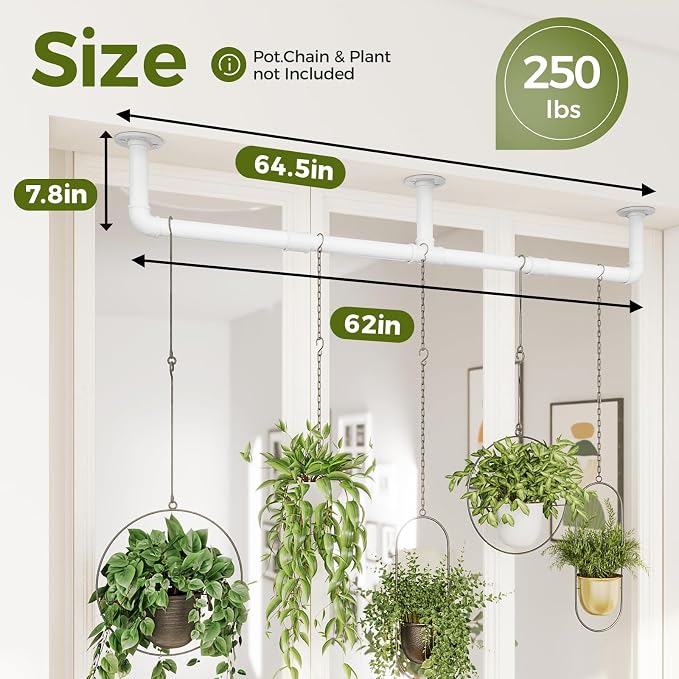 Bamworld Window Plant Hanger Indoor 63in Hanging Planters - Image 2