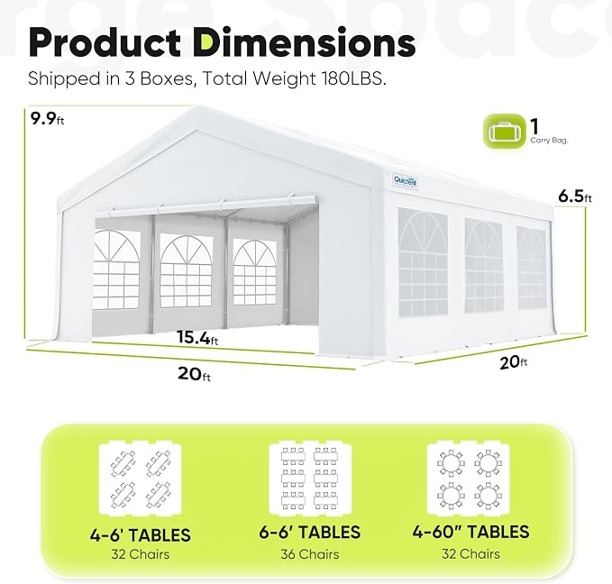 Quictent Party Tent Heavy Duty Outdoor Canopy Tent Wedding Event Shelter BBQ - Image 6