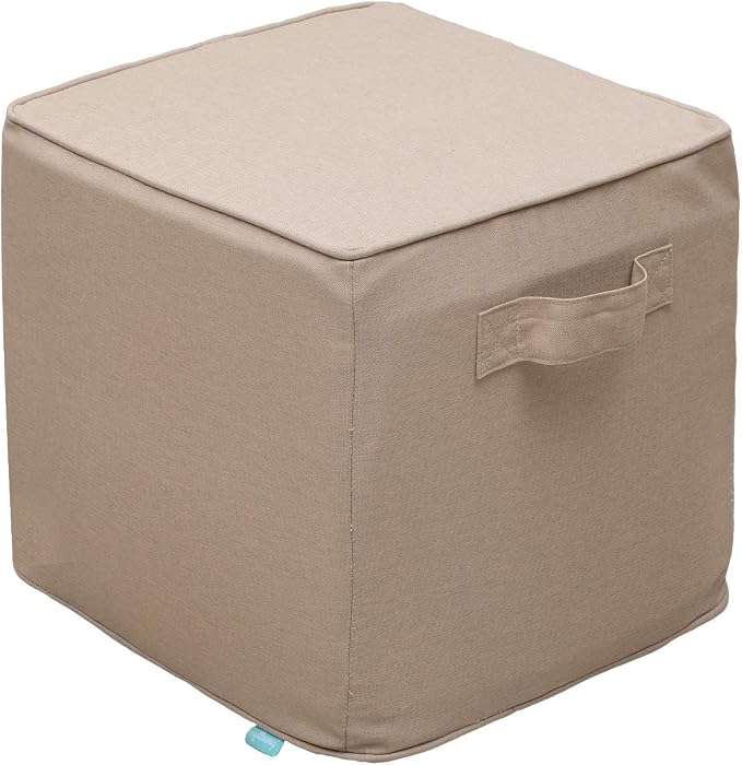 QILLOWAY Indoor/Outdoor Inflatable Stool, Ottoman Pouf Cube 16", All Weather by QILLOWAY